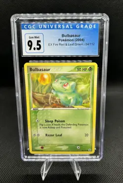 CGC 9.5 GEM MINT Bulbasaur 2004 Pokemon Card 54/112 Fire Red Leaf Green psa - Image 1