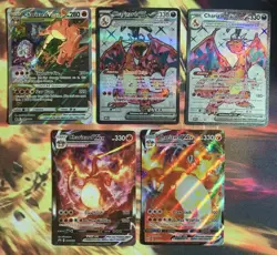 Charizard 5 Card Lot Vmax 20/189 SWSH 261 & 262 EX 215/197 & Black Star Promo 56 - Image 1
