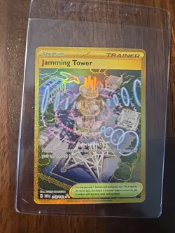 HYPER RARE - Jamming Tower - 243/182 Destined Rivals Pokemon TCG Card Stadium - Image 1