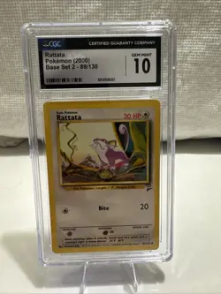 Rattata 89/130 Common 2000 Base Set 2 II WOTC BGS CGC 10 Pokemon Trading Card - Image 1