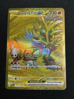 Gouging Fire EX 214/162SV05: Temporal Forces Gold Hyper Rare Card Pokemon Tcg - Image 1