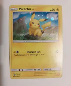 Pikachu Pokemon Sun & Moon Black Star Promo #SM183 dings - Image 1
