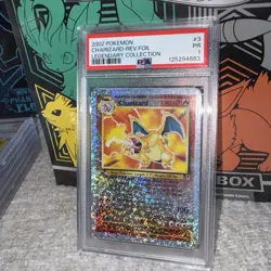 2002 POKEMON LEGENDARY COLLECTION #3 CHARIZARD-REVERSE FOIL PSA 1 VTG GRAIL - Image 1