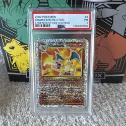 2002 POKEMON LEGENDARY COLLECTION #3 CHARIZARD-REVERSE FOIL PSA 1 VTG GRAIL - Image 2