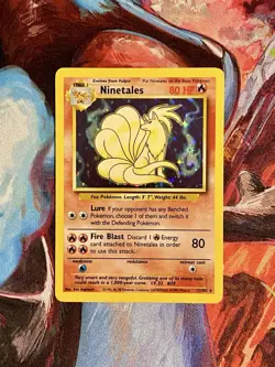 Pokemon Ninetails Holo Rare Base Set 12/102 Unlimited LP - Image 1
