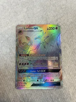 Pokemon Lunala GX Secret Rare Full Art Holo SM Base Set 250 HP 153/149 - Image 2