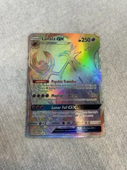 Pokemon Lunala GX Secret Rare Full Art Holo SM Base Set 250 HP 153/149 - Image 3