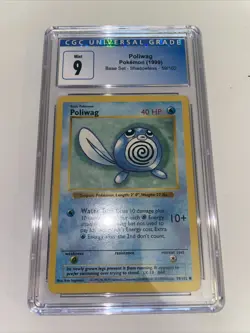 CGC 9 Poliwag 1999 Base Set Shadowless 1st Edition 59/102 Pokemon Card Mint - Image 1