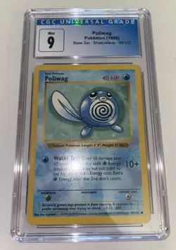 CGC 9 Poliwag 1999 Base Set Shadowless 1st Edition 59/102 Pokemon Card Mint - Image 2
