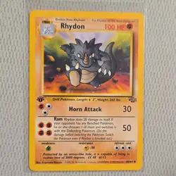 Pokemon Rhydon Jungle 1st Edition Regular 45/64 Uncommon 100 HP English - Image 1