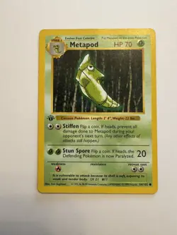 Pokemon TCG Metapod Base Set 1st Edition Shadowless 54/102 - Image 1
