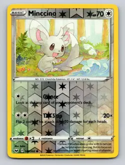 Minccino 145/202 Common Sword & Shield Pokemon Reverse Holo NM - Image 1