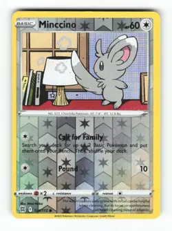 Minccino 124/172 Common Brilliant Stars Pokemon Reverse Holo Lightly Played - Image 1