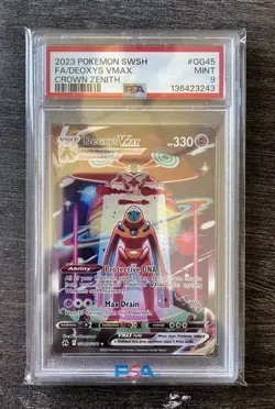 2023 Pokemon CROWN ZENITH - DEOXYS VMAX (Full Art) GG45 - PSA 9 MINT - Image 1