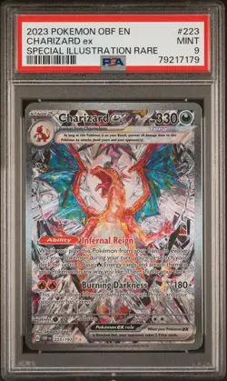 2023 POKEMON OBF EN-OBSIDIAN FLAMES SPECIAL ILLUSTRATION RARE CHARIZARD EX PSA 9 - Image 1