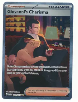 2023 POKEMON SCARLET 151 SIR SPECIAL ILLUSTRATION RARE GIOVANNI'S CHARISMA #204 - Image 1