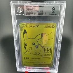 2021 Pokemon Pikachu V 001/015 Japanese 25th Golden Box Full Japanese BGS 9 - Image 1