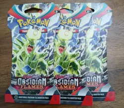 Pokemon Scarlet & Violet Obsidian Flames Sleeved Booster Packs Lot Of 3 - Image 1