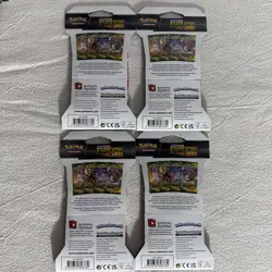 Pokemon Evolving Skies New Sealed Sleeved Blister Booster x4 Packs Full Art Set - Image 2