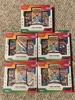 🔥 Five (5) Pokemon TCG First Partner Illustration Collection Series 1 Boxes - Image 1
