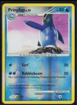 Prinplup 59/127 Uncommon Platinum Pokemon Reverse Holo Lightly Played - Image 1