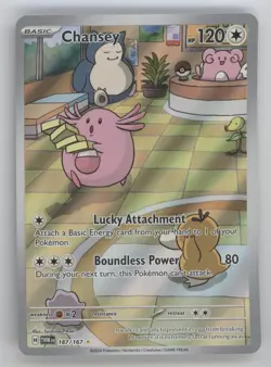 Pokemon Chansey 187/167 Twilight Masquerade Illustration Rare Holo Near Mint - Image 1
