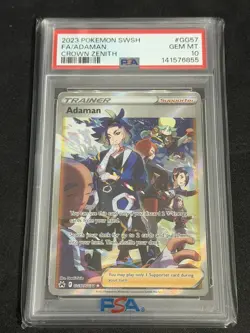 2023 POKEMON SWORD & SHIELD CROWN ZENITH #GG57 FULL ART/ADAMAN PSA 10 - Image 1