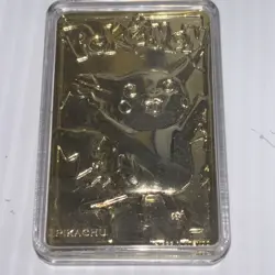 Pokemon Pikachu Gold Plated Playing Card. - Image 1