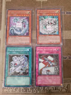 YUGIOH CYBER BARRIER DRAGON + CYBER LASER DRAGON + GENERATOR + REFLECTOR UNIT - Image 1
