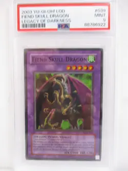 YUGIOH - FIEND SKULL DRAGON - LOD-039 - LEGACY OF DARKNESS - UNLIMITED - PSA 9 - Image 1