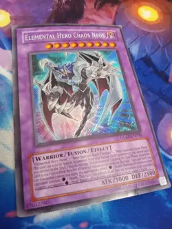 Yugioh - Elemental Hero Chaos Neos - GLAS-EN036 Secret Rare Unlimited Heavy Play - Image 2