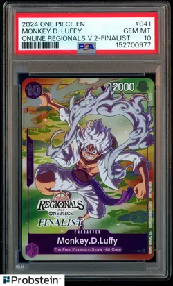 2024 One Piece Online Regionals V2 Finalist Monkey D Luffy #P-041 PSA 10 - Image 1