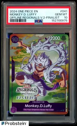 2023 One Piece Promo 1st Anv Tournament Winner #041 Monkey D. Luffy PSA 10 GEM - Image 1