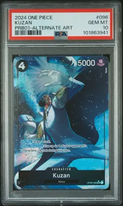 One Piece CCG PSA 10 Kuzan Alternate Art #OP02-096 - Image 1