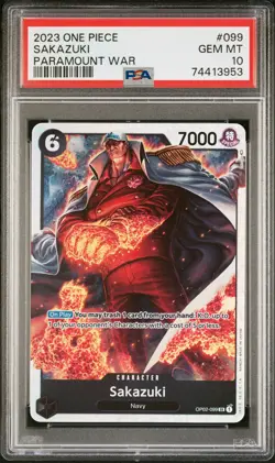 2023 ONE PIECE PARAMOUNT WAR #099 SAKAZUKI PSA 10 - Image 1