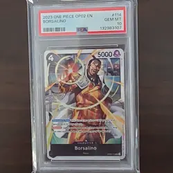Namco Borsalino OP02-114 Paramount War Super Rare Foil PSA 10 One Piece CCG - Image 1
