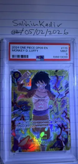 Namco Monkey.D.Luffy OP09-119 Emperors New World Secret Rare Foil PSA 9 EN 2024 - Image 1