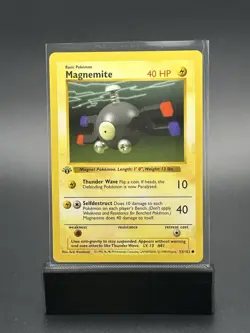 Magnemite 53/102 Base Set 1st Edition Shadowless LP Vintage Pokemon TCG Card - Image 1