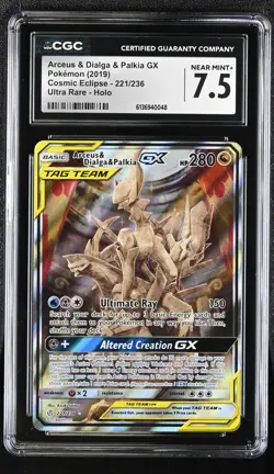 Arceus & Dialga & Palkia GX 221/236 Cosmic Eclipse FA Holo CGC 7.5 - Image 1