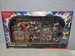 Pokemon TCG Mega Lucario EX Figure Collection Box Promo Figure Oversized Card - Image 1