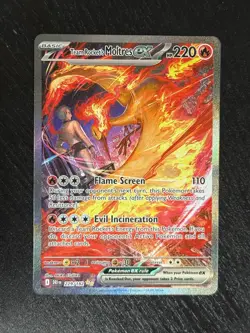 2025 Destined Rivals Team Rocket's Moltres EX Holo Secret Rare SAR #229/182 - Image 1