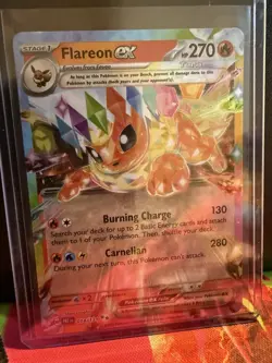 Pokemon TCG Flareon EX Prismatic Evolutions Double Rare Holo Card 014/131 NM - Image 1