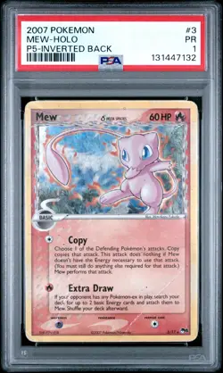 2007 POKEMON POP SERIES 5 INVERTED BACK #3 MEW-HOLO PSA 1 - Image 1