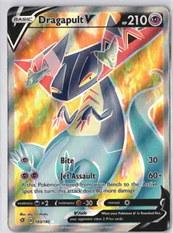 Dragapult V Full Art 183/192 Swsh02: Rebel Clash Holo NM Pokemon Card - Image 1