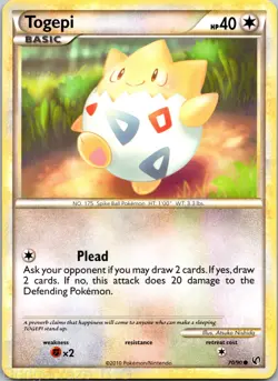 Togepi 70/90 Common HGSS Undaunted Pokemon LP - Image 1