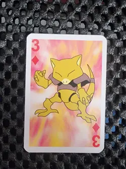 Abra Pokemon 1999 Mini Deck Playing Cards 2.5x1.75in Three Of Diamonds Red Back - Image 1