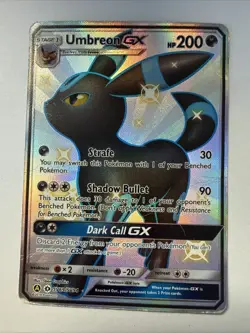 Pokemon Umbreon GX Shiny Holo Rare Full Art Card Hidden Fates SV69/SV94 HP - Image 1