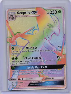 Sceptile GX 216/214 Rare Rainbow Lost Thunder Pokemon Near Mint - Image 1