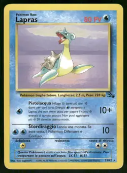 Lapras (25) 25/62 Rare Unlimited LP Pokemon Fossil - Image 1