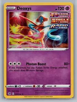 Deoxys SWSH08: Fusion Strike #120/264 Holo Rare Pokemon Card - Image 1